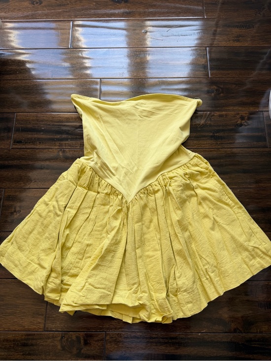 Free People Dresses & Skirts - Free People Onda Drop-Waist Yellow Tube Mini Dress